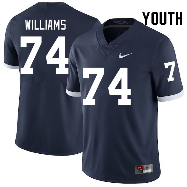 Youth #74 J'ven Williams Penn State Nittany Lions College Football Jerseys Stitched-Retro